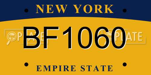 BF1060 New York License Plate