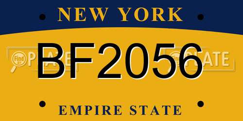 BF2056 New York License Plate
