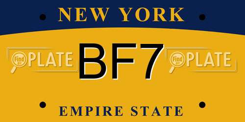 BF7 New York License Plate