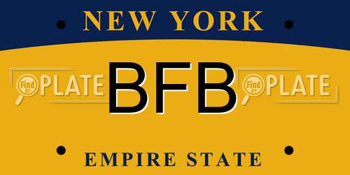 BFB New York License Plate