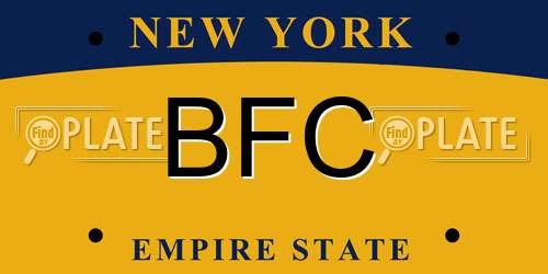 BFC New York License Plate