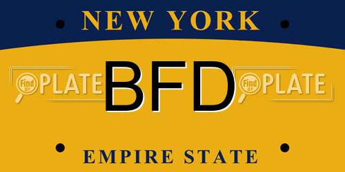 BFD New York License Plate