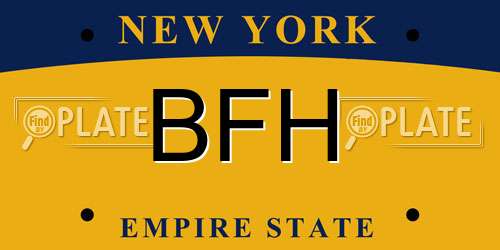 BFH New York License Plate