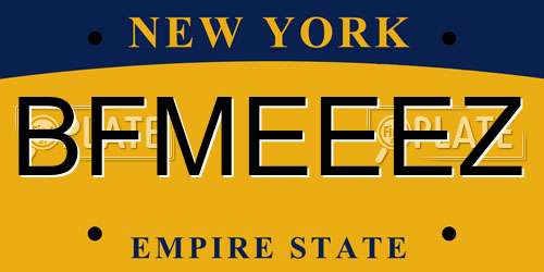 BFMEEEZ New York License Plate