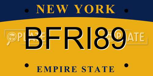 BFRI89 New York License Plate