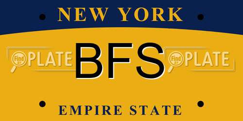 BFS New York License Plate