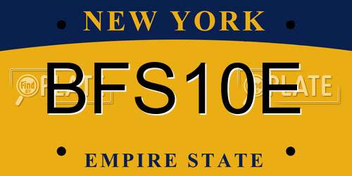 BFS10E New York License Plate