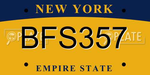 BFS357 New York License Plate