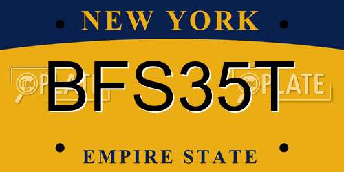 BFS35T New York License Plate