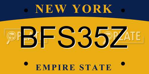 BFS35Z New York License Plate
