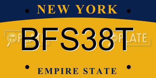 BFS38T New York License Plate