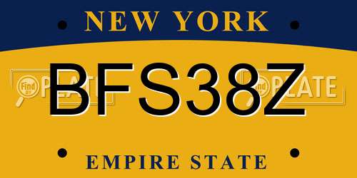BFS38Z New York License Plate