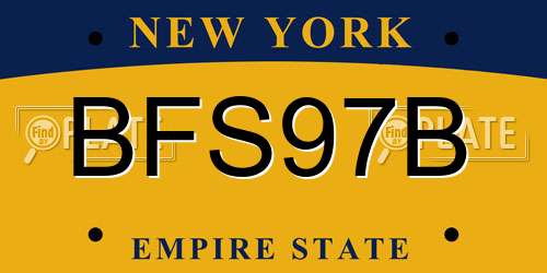 BFS97B New York License Plate