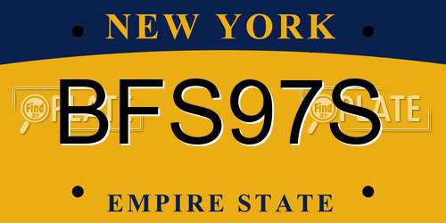 BFS97S New York License Plate