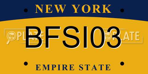 BFSI03 New York License Plate