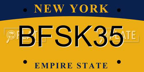 BFSK35 New York License Plate