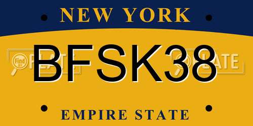 BFSK38 New York License Plate
