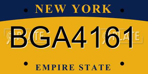 BGA4161 New York License Plate