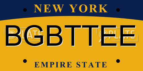 BGBTTEE New York License Plate