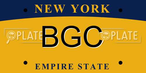 BGC New York License Plate