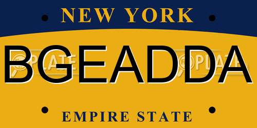 BGEADDA New York License Plate