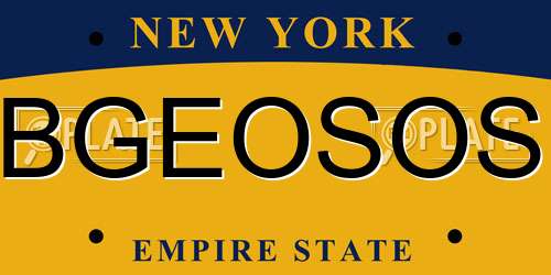 BGEOSOS New York License Plate