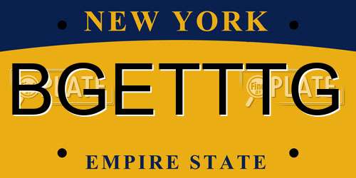 BGETTTG New York License Plate