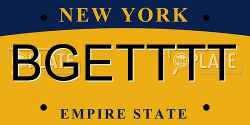 BGETTTT New York License Plate