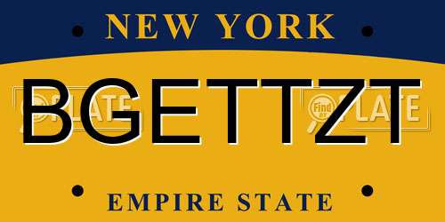 BGETTZT New York License Plate