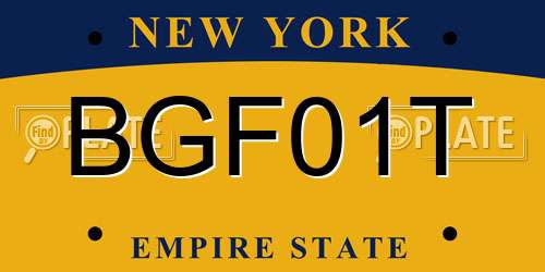 BGF01T New York License Plate