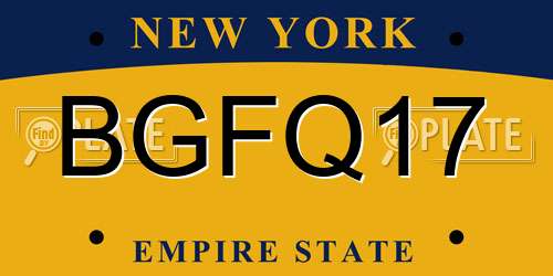BGFQ17 New York License Plate