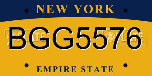 BGG5576 New York License Plate