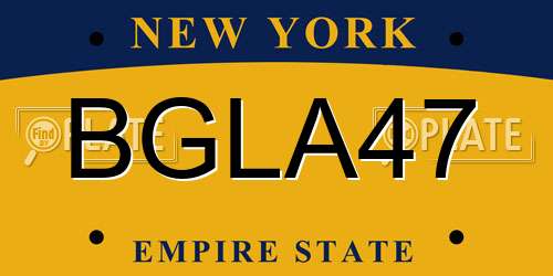 BGLA47 New York License Plate