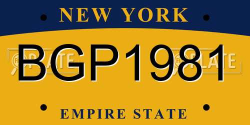 BGP1981 New York License Plate