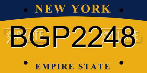 BGP2248 New York License Plate