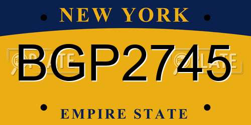 BGP2745 New York License Plate