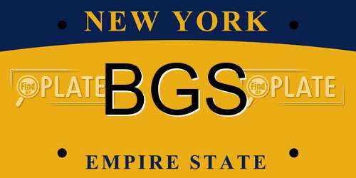 BGS New York License Plate