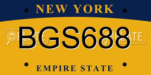 BGS688 New York License Plate