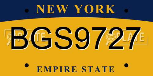 BGS9727 New York License Plate