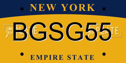 BGSG55 New York License Plate