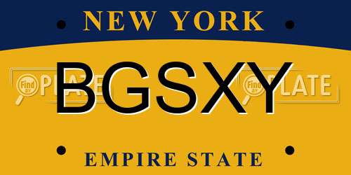 BGSXY New York License Plate