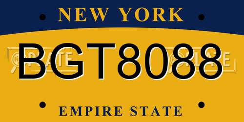BGT8088 New York License Plate