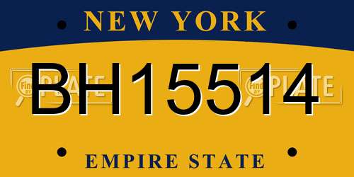 BH15514 New York License Plate