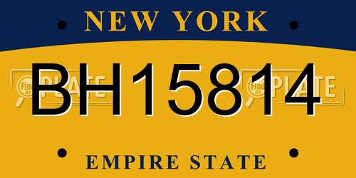 BH15814 New York License Plate