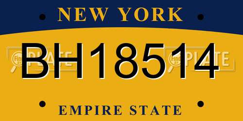 BH18514 New York License Plate