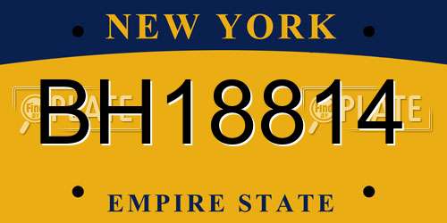 BH18814 New York License Plate