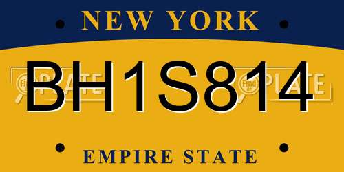 BH1S814 New York License Plate