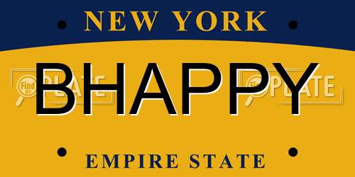 BHAPPY New York License Plate