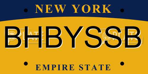 BHBYSSB New York License Plate