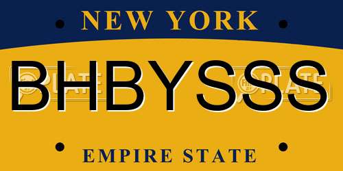 BHBYSSS New York License Plate